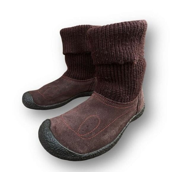 KEEN Shay Women's Brown Suede Knit Ankle Booties Size 7 - Picture 2 of 11